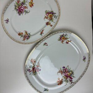 VTG Bavaria Germany H&C Heinrich & CO Set of 2 Large Serving Dish "Manchester"